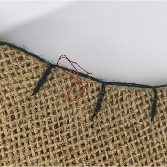 Advance Concept Ltd Christmas Stocking Burlap Green Red Felt Star Lined Country - Picture 3 of 6